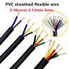 10M PVC Cable 24 26AWG 2 3 4 5 6 8 10 12 14 16cores sheathed Copper Wire Conductor Electric RVV Cable Black Soft sheathed Wire(0.2MM 24AWG,5 cores) view 2