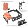 aqxreight Aluminum Alloy Camera Video Kit with Wooden Handle Grip for A7C 4in Holes Be Multip Camera with HandleCamera with Wooden GripCamera KitWooden Handle CageCamera KitC view 4