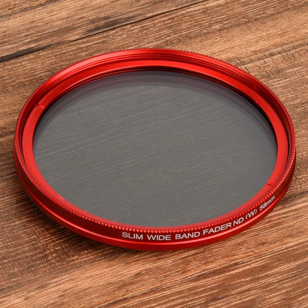aqxreight 58mm ND2 400 Silm ND Variable Neutral Density ND2 to ND400 for Camera Optical Refining and FilterCamera FilterND2 400 Filter58mm FilterNeutral Density