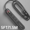 Tepongofa Power Strip 5FT/10 FT, 13-in-1 Red Switch Power Strip with 8 Outlets 3 USB Ports(2 USB C), Side Plug Design, One-Key Mains Switch,Wall Mount for Home Office, White/Black (Black, 5FT) view 2