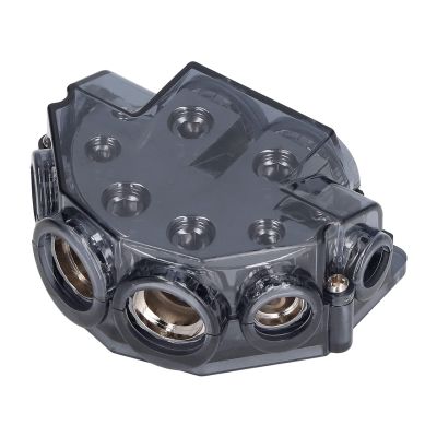 AOWINHIT 6 Way Power Fuse Distribution Block Ground Cable Splitter 0 Gauge 2/4/8 Gauge Out Car Audio Amp