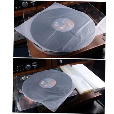 DOITOOL 50Pcs CD Protector Bags Clear Sleeves for Durable CD Inner Covers Flap Design for Easy Access for CD Storage and Preservation