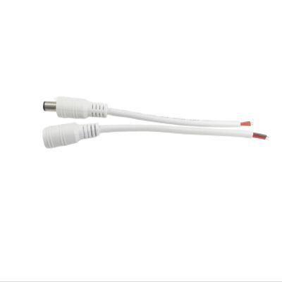 1/5/10 Pcs 5.5x2.1mm DC Male Female Power Plug Cable Wire Jack Adapter Connector for CCTV Single Color 3528 5050 LED Tape Light(1 Pairs White)