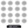 Rockville Bundle: (16) CCL5T White 70V 5" Commercial Ceiling Speakers Bundle with RCS90-6 90Watt 6 Zone 70v Amplifier w/Bluetooth for Commercial/Restaurant (17 Items) view 1