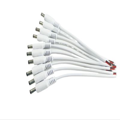 1/5/10 Pcs 5.5x2.1mm DC Male Female Power Plug Cable Wire Jack Adapter Connector for CCTV Single Color 3528 5050 LED Tape Light(10 Male White)
