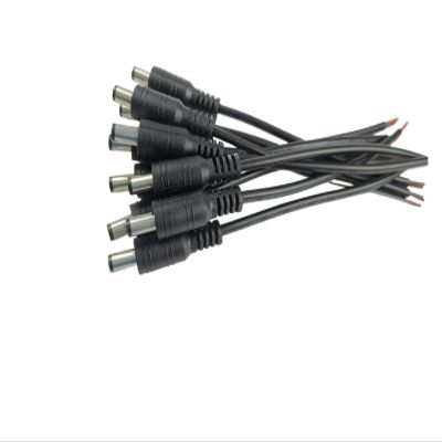 1/5/10 Pcs 5.5x2.1mm DC Male Female Power Plug Cable Wire Jack Adapter Connector for CCTV Single Color 3528 5050 LED Tape Light(10 Male Black)
