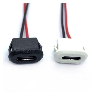 1-10pcs USB Type C 2pin Connector Jack Female Type-C with Card Buckle 3A Fast Charging Jack Port USB-C Charger Plug Socket(Black,1pcs)
