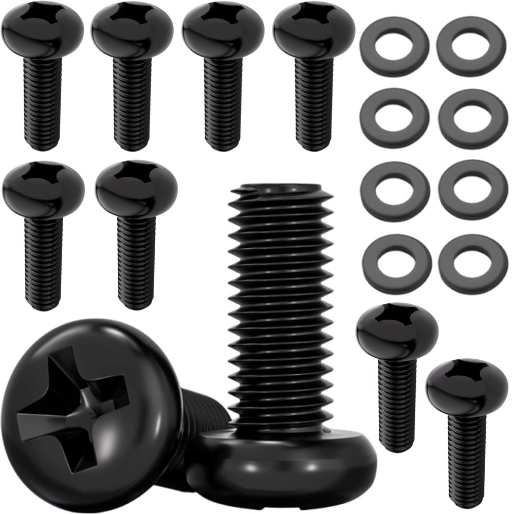 M4 10mm TV/Monitor Wall Mount Screws VESA Compatible for 75x75mm and 100x100mm Brackets for Mounting Any TV/Monitor Pack of 8