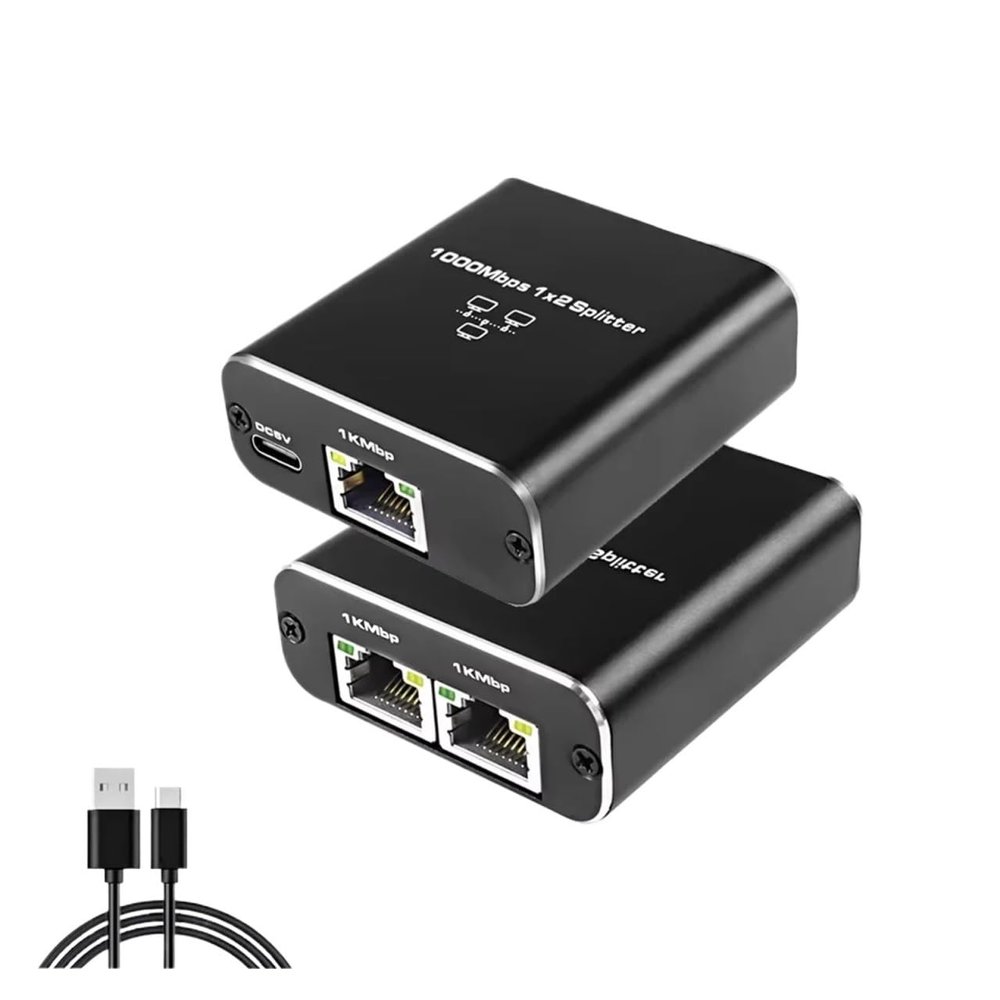 ACGTUY 1000Mbps Ethernet Splitter 1 to 2/3/4 RJ45 LAN Internet Splitter for TV Computer Router Switch Set-Top Box Digital TV(1 to 2 1000Mbps)