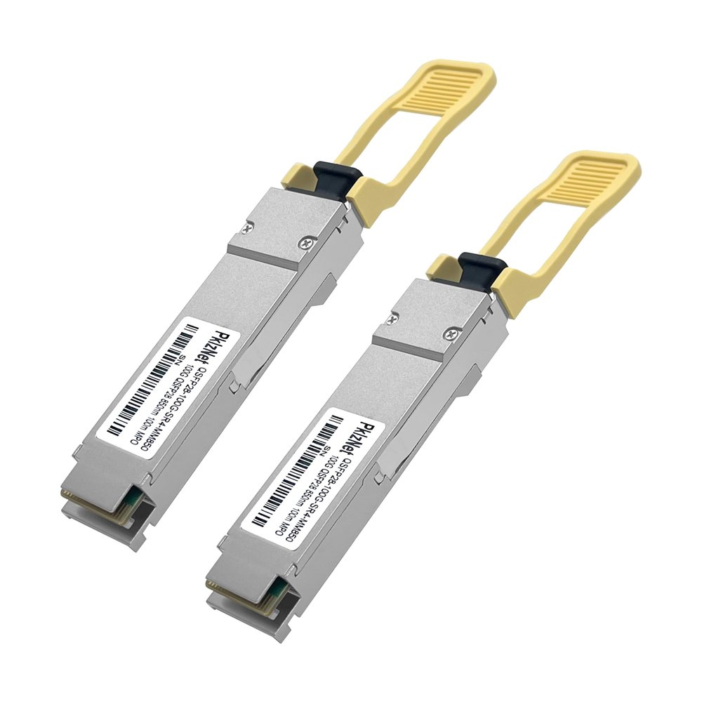 2Pcs 100G QSFP28 SR4 MPO Multi-Mode Transceiver Module, MM850nm OM4 100m DDM for Data Center Switch, Router, Firewall, Server etc.
