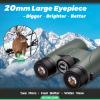 12x42 HD Binoculars for Adults High Powered, Super Bright BAK4 Prism Waterproof Binoculars with Low Light Vision for Bird Watching Outdoor Hunting Travel Hiking Sports Stargazing Cruise (Green) view 3