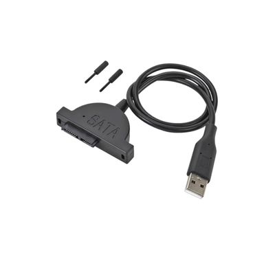 ACGTUY USB 2.0 to Sata II 7+6 13Pin Adapter for CD/DVD ROM Slimline Drive Converter Cable Screws Steady Style USB 2.0 SATA