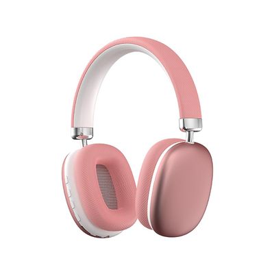Bluetooth 5.3 Headphones, Hi-Fi Stereo Sound, 12H Playtime, Dual Connection, Over-Ear Wireless Headset with Type-C, Silver (Pink)