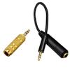 2-Pack 1/4 to 3.5 mm Stereo Headphone Jack Adapter TRS 1/4 to 1/8 AUX Audio Plug Male to 6.35 mm (1/4'') Jack Female cable connection For Headphone, Piano,Adapter,guitar,Microphone,speaker,PC view 1