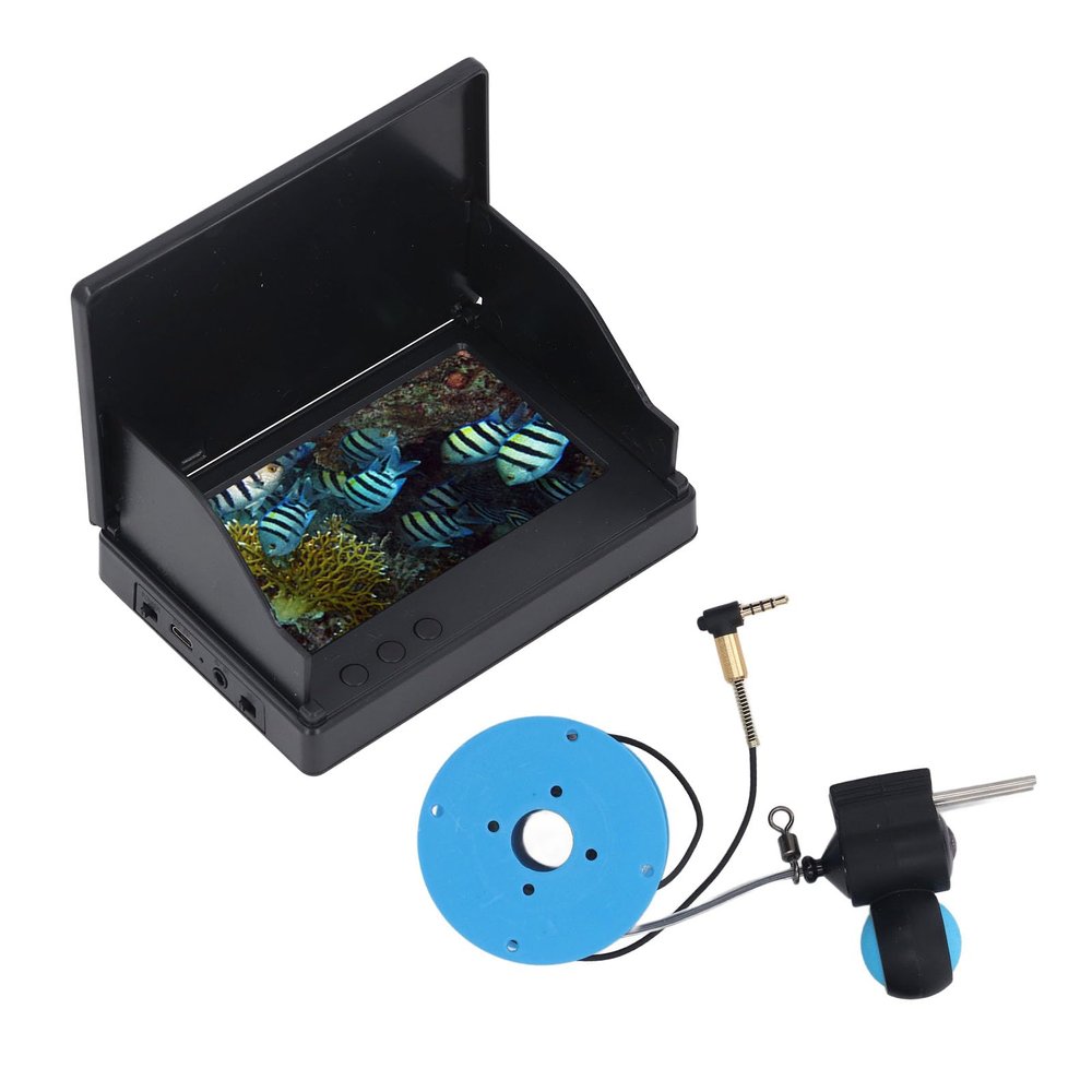 Wisoqu Underwater Fishing Camera, Ice Fishing Portable Fish Finder with 4.3 Inch HD Screen, 5MP Sensor, 220 Wide Angle View, 100kg of Tension, for Boat Kayak Fishing (20m / 65.6ft Cable)