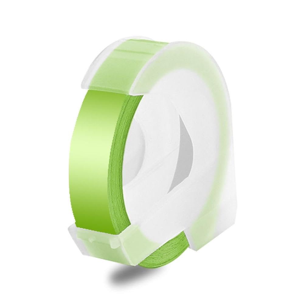 10 Packs 9mm 3D Embossing Label Tape - Compatible with Motex E101/E202, Dimo Labeller & Typewriter Models 12965/1540/1610/1880(Grass Green)