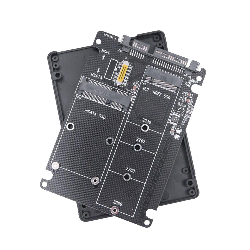 2 in 1 mSATA SSD NGFF to SATA 3.0 Converter 2.5" SSD Hard Drive Enclosure