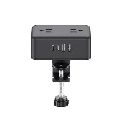 8-in-1 Desk Clamp Power Strip Desktop Mount with 4 AC Outlets, 2 USB-A & 2 USB-C (20W), ETL Certified, 6.6FT Flat Plug, Space-Saving Clamp-On Desk Outlet for Home, Office, Dorm, Conference Table