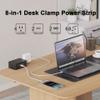 8-in-1 Desk Clamp Power Strip Desktop Mount with 4 AC Outlets, 2 USB-A & 2 USB-C (20W), ETL Certified, 6.6FT Flat Plug, Space-Saving Clamp-On Desk Outlet for Home, Office, Dorm, Conference Table view 3
