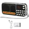 Rechargeable AM FM Radio, Portable Pocket Radio with 3.5mm Jack and Flashlight view 1