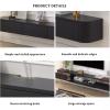 Black Floating TV Stand with Large Storage Wall-Mounted TV Cabinet Wooden Media Console Storage Cabinet Under The TV Creative idea(140x24x20cm) view 3