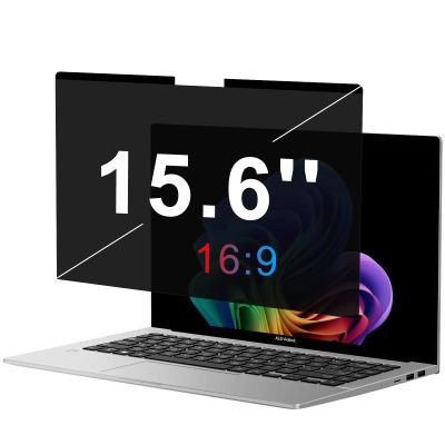 OMOTON Magnetic Laptop Privacy Screen 15.6 Inch 16:9, Anti-Spy Filter, Matte Anti Glare Blue Light Protector, Easy Install & Remove