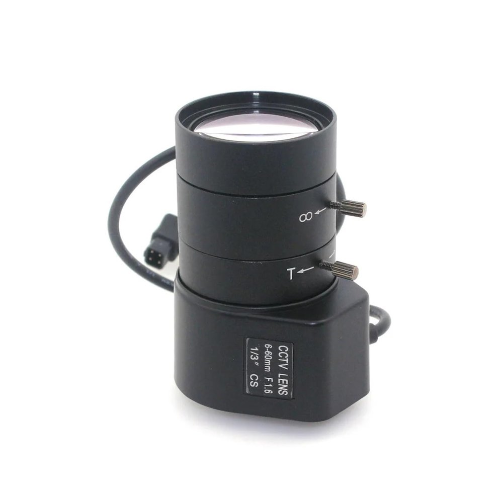 1.3MP 1/3" 6-60mm Lens F1.6 CS Mount DC Auto Iris Varifocal IR CCTV Industrial Lens for HD AHD Box Body Camera