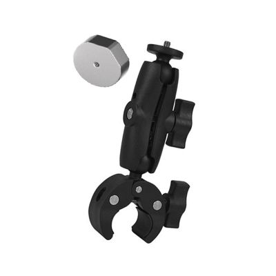 RSHuiOUXX Aluminum Adjustable Satellite Clamp Mount with 2Ball Head for Satellite Dish Trailer Yacht Poles Installation