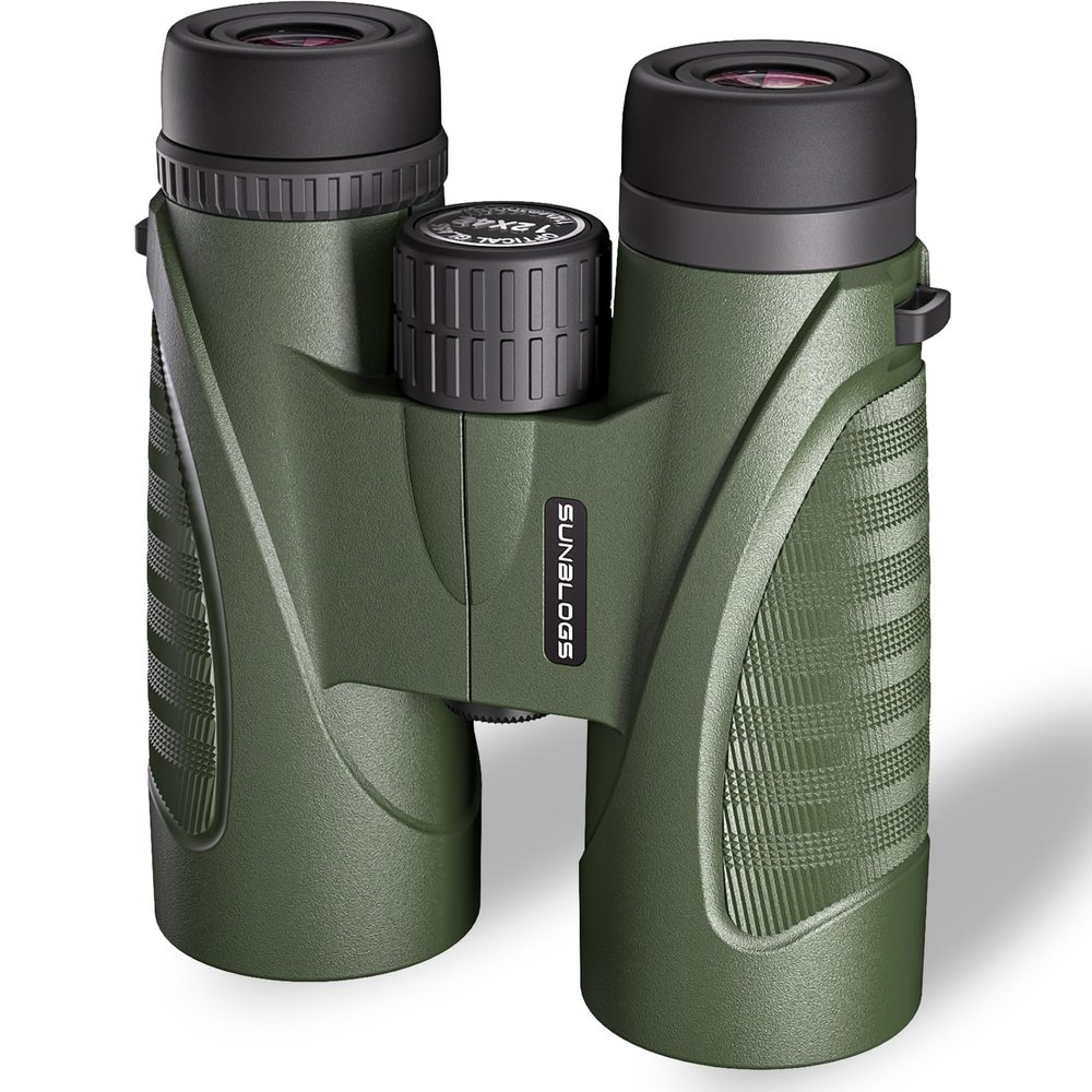 12x42 Binoculars for Adults High Powered, Super Bright BAK4 Prism Waterproof HD Binoculars with Low Light Vision for Bird Watching Hiking Hunting Outdoor Travel Road Trip Stargazing Cruise (Green)