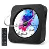 CD Player Portable, Bluetooth CD Players for Home with Remote Control HiFi Stereo LED Display Timer FM Radio AUX/USB/TF Jack, Music CD Player with Speakers Desktop Boombox for Office Kids Gift Black view 1