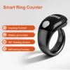 Adjustable Finger Counter Clicker Ring (18/20/22mm), Muslim Digital Azan Alarm Clock Ring, Digital Electronic Smart Ring Counter with Display & Type-C Charging Gold view 2
