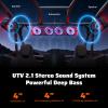 Ehaho 2.1CH Stereo UTV Sound Bar (Subwoofer) and Speakers, 26 Inch Bluetooth ATV Soundbar with RGB Lights, Waterproof Golf Cart Sound Bar, Marine Sound bar Compatible with SXS Polaris RZR Can-Am view 2