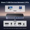UGREEN 2-in 7-Out USB 3.0 Switch, USB Switcher for 2 Computers Sharing USB A & C Devices (4USB-A + 3USB-C), USB Switches Sharing Keyboard and Mouse with Controller, USB-C Male Adapter, Power Adapter view 2