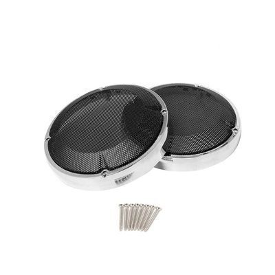 2PCS 6-1/2 Inch Saddlebag Lid Speaker Grill Cover Compatible with Motorcycle Touring Street Road Models 1983-2020 Black Or Chrome Option(Chrome)