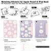 Pretty Daisy Print Cute iPad mini 6/7 Case with Pencil Holder | Clear Acrylic Anti-Bend Back Shockproof Cover, Tri-Fold Stand Auto Wake/Sleep, Compatible with iPad mini A17 Pro/A2567/A2568/A2569 view 2