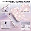 Pretty Daisy Print Cute iPad mini 6/7 Case with Pencil Holder | Clear Acrylic Anti-Bend Back Shockproof Cover, Tri-Fold Stand Auto Wake/Sleep, Compatible with iPad mini A17 Pro/A2567/A2568/A2569 view 3