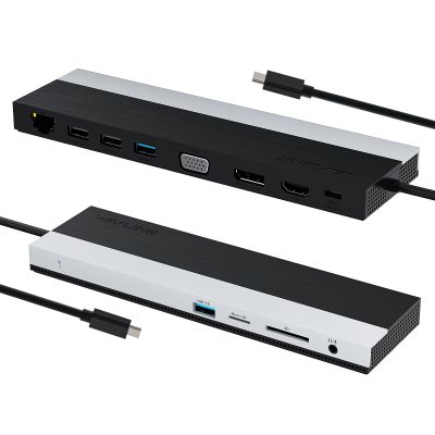 WAVLINK USB C Docking Station 3 Monitors, Triple Monitor Docking Station with HDMI DP VGA, USB C Laptop Dock with PD 100W Charging, Gigabit Ethernet, SD/TF, Audio for Windows Office