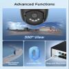 4K HD+360View Hiseeu 4K PoE Security Camera System, 6 Pcs 8MP PTZ Wired Security Camera Outdoor&Indoor, Auto Human Tracking, Free Remote Access, 2 Way Audio, Plug and Play, 2TB HDD for 7/24 Record view 3