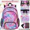 Adornori Tie Dye Backpack with Lunch Box Lightweight Large Travel Laptop Backpacks Set Casual Daypacks view 2