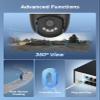 360View Hiseeu 12MP NVR 12 Pcs 5MP PoE PTZ Cameras, 350Pan 90 TiltAuto Human Tracking, Human Vehicle Detect, 2 Way Audio, 7/24 Record&Playback4TB HDD for Home Surveillance Outdoor Indoor view 3