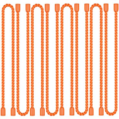 8PCS 12-Inch Silicone Cable Ties, Bendable Rubber Twist Ties, Reusable Twist Ties for Cords, gear ties for Organizing, Bundling (Orange)