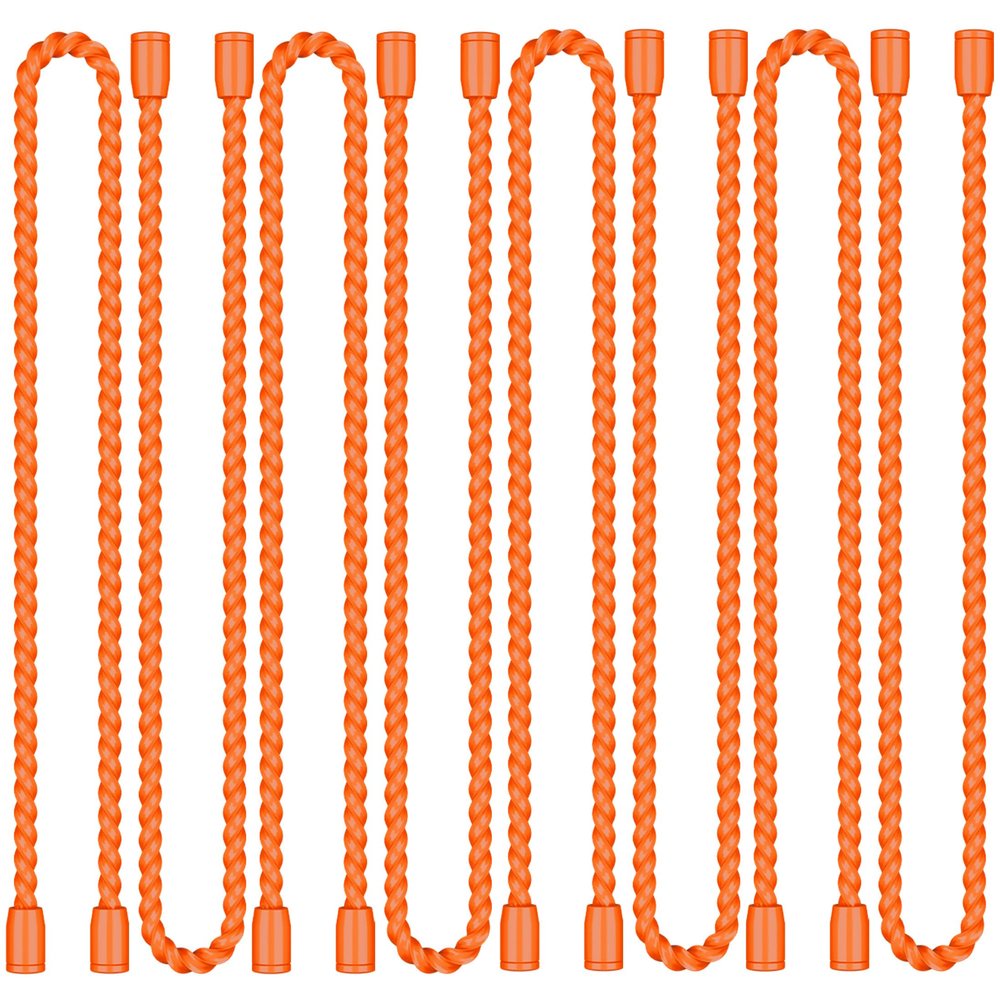 8PCS 12-Inch Silicone Cable Ties, Bendable Rubber Twist Ties, Reusable Twist Ties for Cords, gear ties for Organizing, Bundling (Orange)