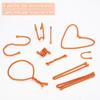 8PCS 12-Inch Silicone Cable Ties, Bendable Rubber Twist Ties, Reusable Twist Ties for Cords, gear ties for Organizing, Bundling (Orange) view 3