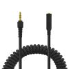 3.5mm Female to Male Extension Cable Stereo Coiled Cable for Microphones and Headphones, Durability Headsets Cord view 2