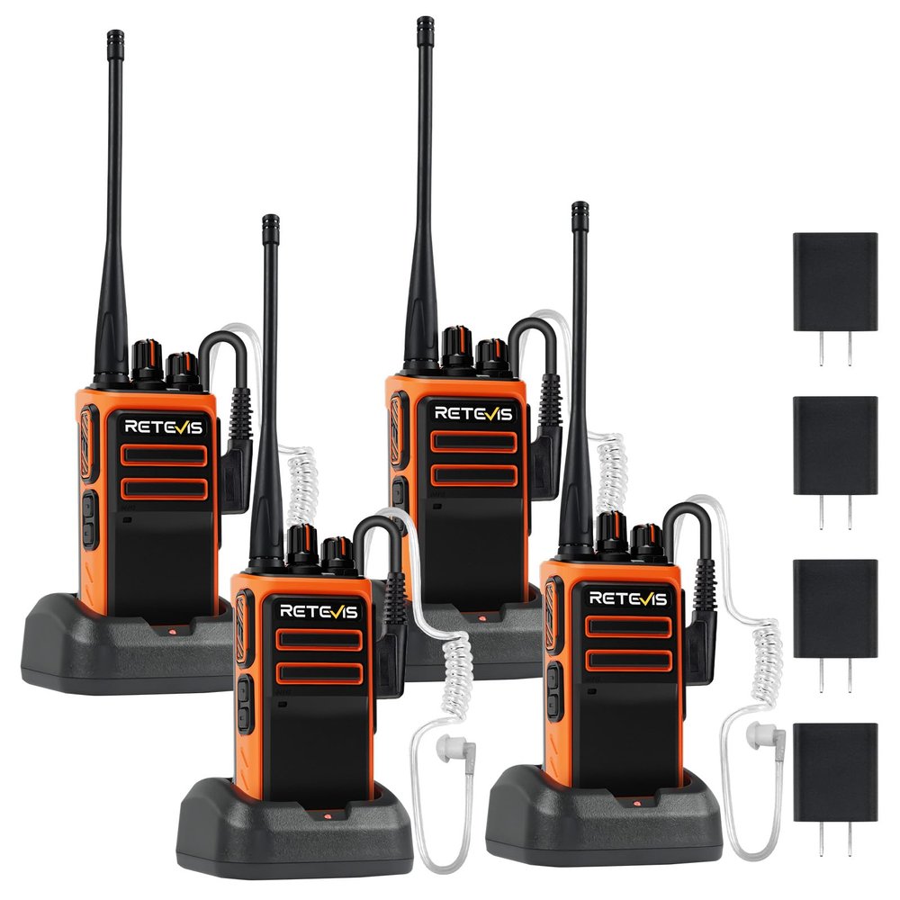 Retevis Mate Talk C6 Business Two-Way Radios with Earpieces,Fast Charging Walkie Talkies Rechargeable,Type-C,1500mAh,One-Key Pairing,Long Range 2 Way Radio for Hotel Retail Event Construction(4 Pack)