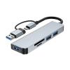 Multifunctional Aluminum USB C Hub Supporting 5Gbps Transfer Speed & Double Cards Reader Space Saving 5 Port USB C Dock view 1