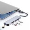 Multifunctional Aluminum USB C Hub Supporting 5Gbps Transfer Speed & Double Cards Reader Space Saving 5 Port USB C Dock view 2