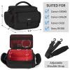 ANILD DSLR Gadget Bag, Crossbody Camera Bag for Photographers, Solid Water-resistant Travel Photography Camera Messenger Bag with Tripod Holder, Black with Red Interior view 2