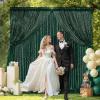 B-COOL Emerald Green Sequin Backdrop Curtains 4 Packs 2ftx8ft Sparkle Backdrop Fabric Glitter Backdrop for Party Ceremony Wedding Birthday Decoration view 3