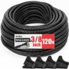 120 FT Wire Loom 3/8 Inch, Split Wire Loom Tubing Wire Conduit, Wire Protector Tubing  Black view 1